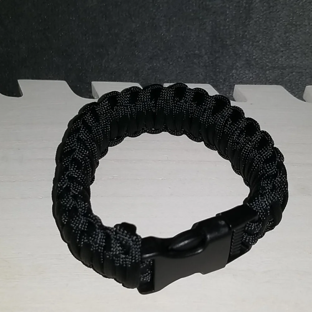 Double Layer Black Paracord Bracelet